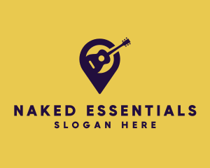 Location Pin Guitar logo design