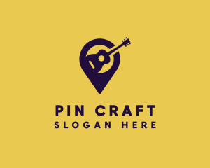 Location Pin Guitar logo