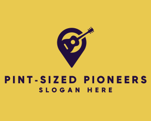 Location Pin Guitar logo design