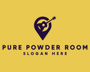 Location Pin Guitar logo design