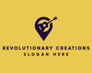 Location Pin Guitar logo design