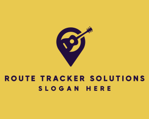 Location Pin Guitar logo design