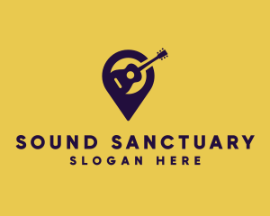 Location Pin Guitar logo