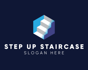 3D Stairs Cube logo