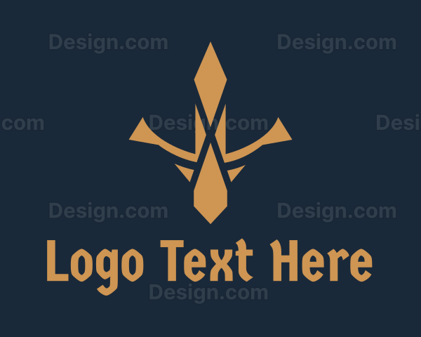 Gold Medieval Dagger Logo