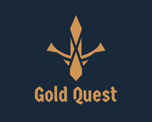 Gold Medieval Dagger  logo design