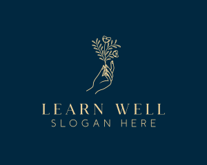 Wellness Flower Hand logo design