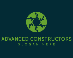 Hexagon Leaf Plant logo design