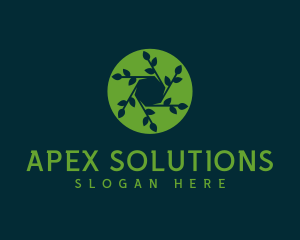 Hexagon Leaf Plant logo design