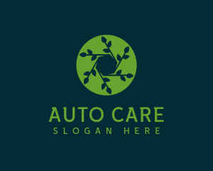 Hexagon Leaf Plant logo design