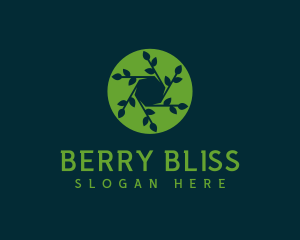 Hexagon Leaf Plant logo design