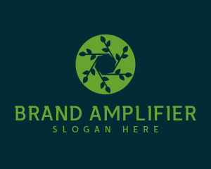 Hexagon Leaf Plant logo design