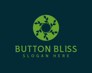 Hexagon Leaf Plant logo design