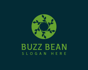 Hexagon Leaf Plant logo design