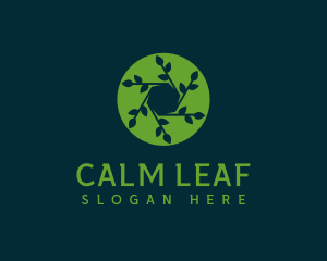 Hexagon Leaf Plant logo design