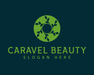 Hexagon Leaf Plant logo design