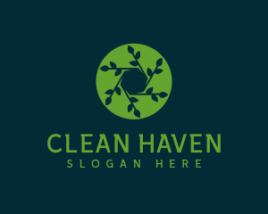 Hexagon Leaf Plant logo design