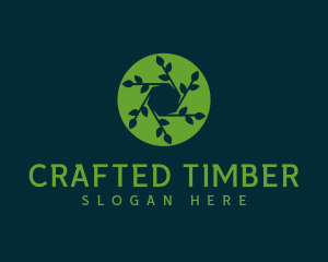 Hexagon Leaf Plant logo design