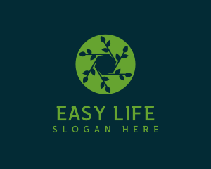 Hexagon Leaf Plant logo design