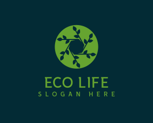 Hexagon Leaf Plant logo design