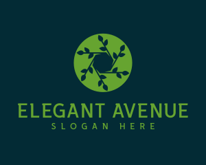 Hexagon Leaf Plant logo design