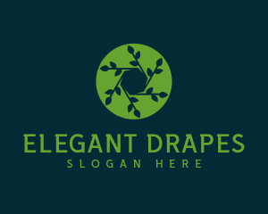 Hexagon Leaf Plant logo design