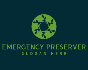 Hexagon Leaf Plant logo design