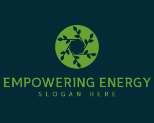 Hexagon Leaf Plant logo design