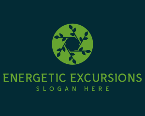 Hexagon Leaf Plant logo design