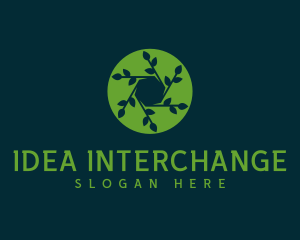 Hexagon Leaf Plant logo design