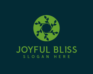 Hexagon Leaf Plant logo design