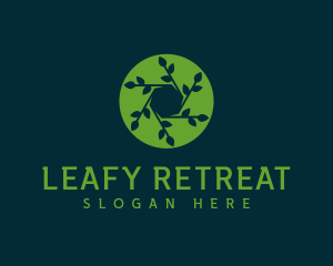 Hexagon Leaf Plant logo design