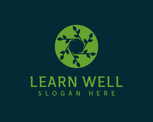 Hexagon Leaf Plant logo design