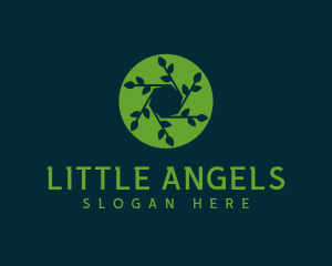 Hexagon Leaf Plant logo design