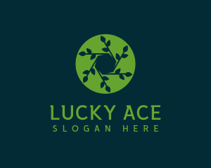 Hexagon Leaf Plant logo design