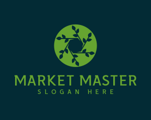 Hexagon Leaf Plant logo design