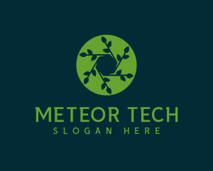 Hexagon Leaf Plant logo design