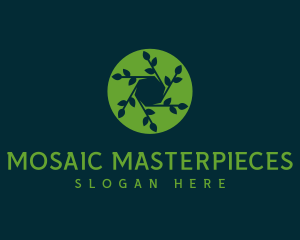 Hexagon Leaf Plant logo design