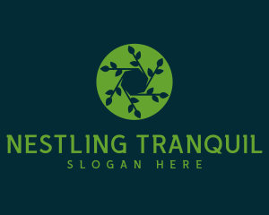 Hexagon Leaf Plant logo design