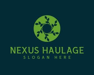 Hexagon Leaf Plant logo design