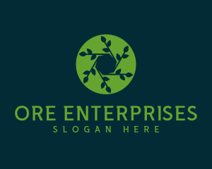 Hexagon Leaf Plant logo design