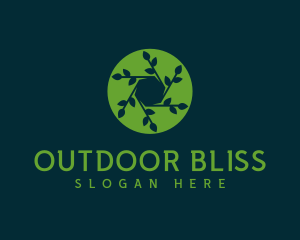 Hexagon Leaf Plant logo design