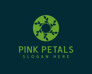 Hexagon Leaf Plant logo design