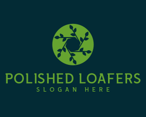 Hexagon Leaf Plant logo design