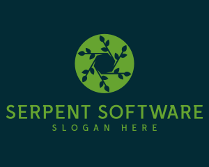 Hexagon Leaf Plant logo design