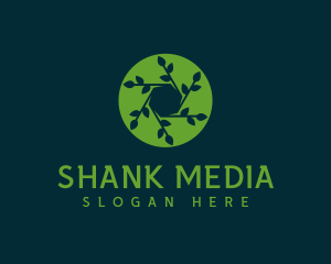 Hexagon Leaf Plant logo design