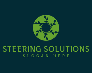 Hexagon Leaf Plant logo design