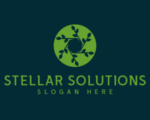 Hexagon Leaf Plant logo design