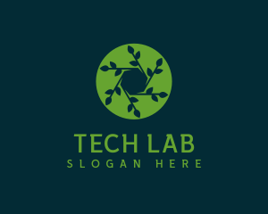 Hexagon Leaf Plant logo design