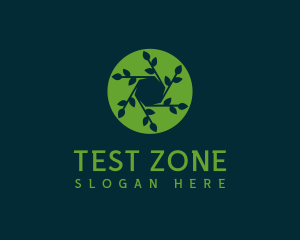 Hexagon Leaf Plant logo design